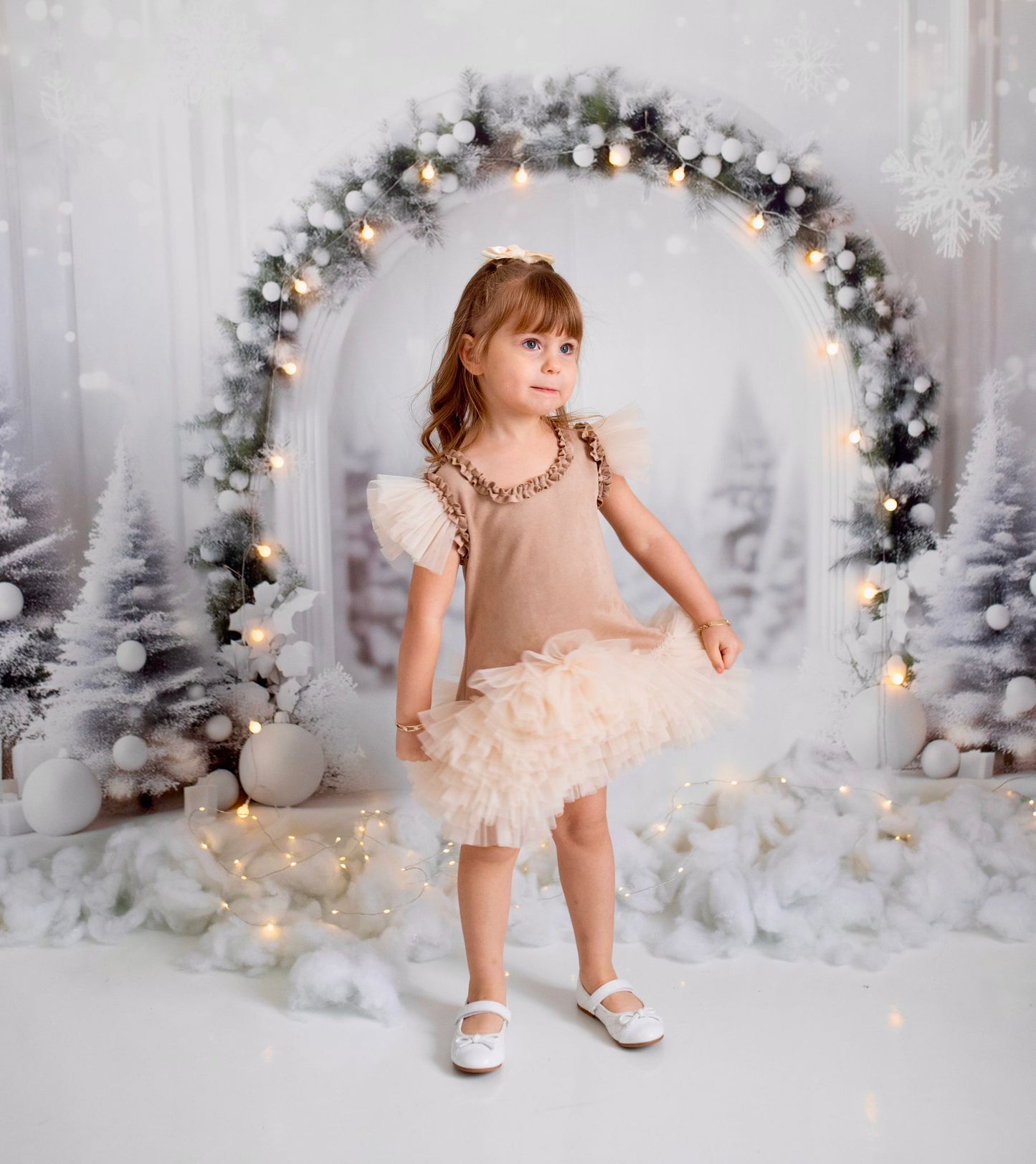 Süet Tütülü Kız Çocuk Elbisesi - ipeqakids