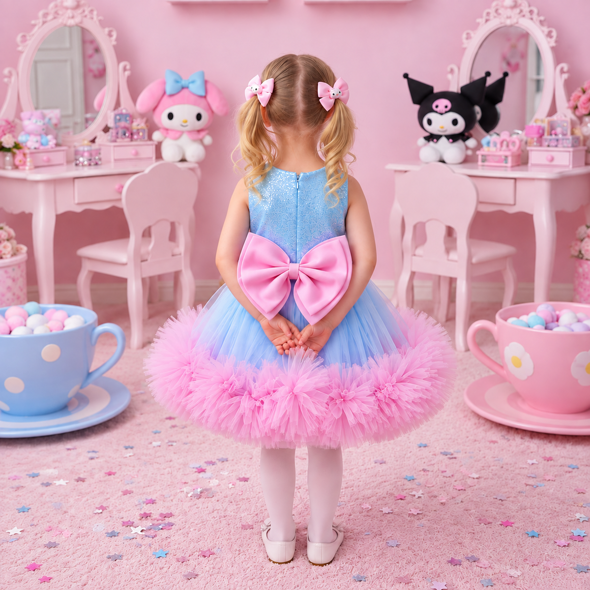 My Melody Kız Çocuk Abiye Kolsuz — arkadan görünüm