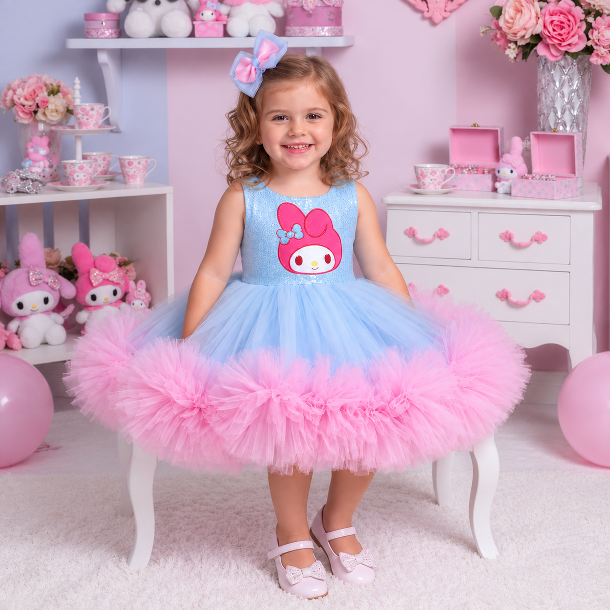 My Melody Kız Çocuk Abiye Kolsuz