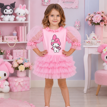 My Melody Baskılı Kız Çocuk Elbisesi