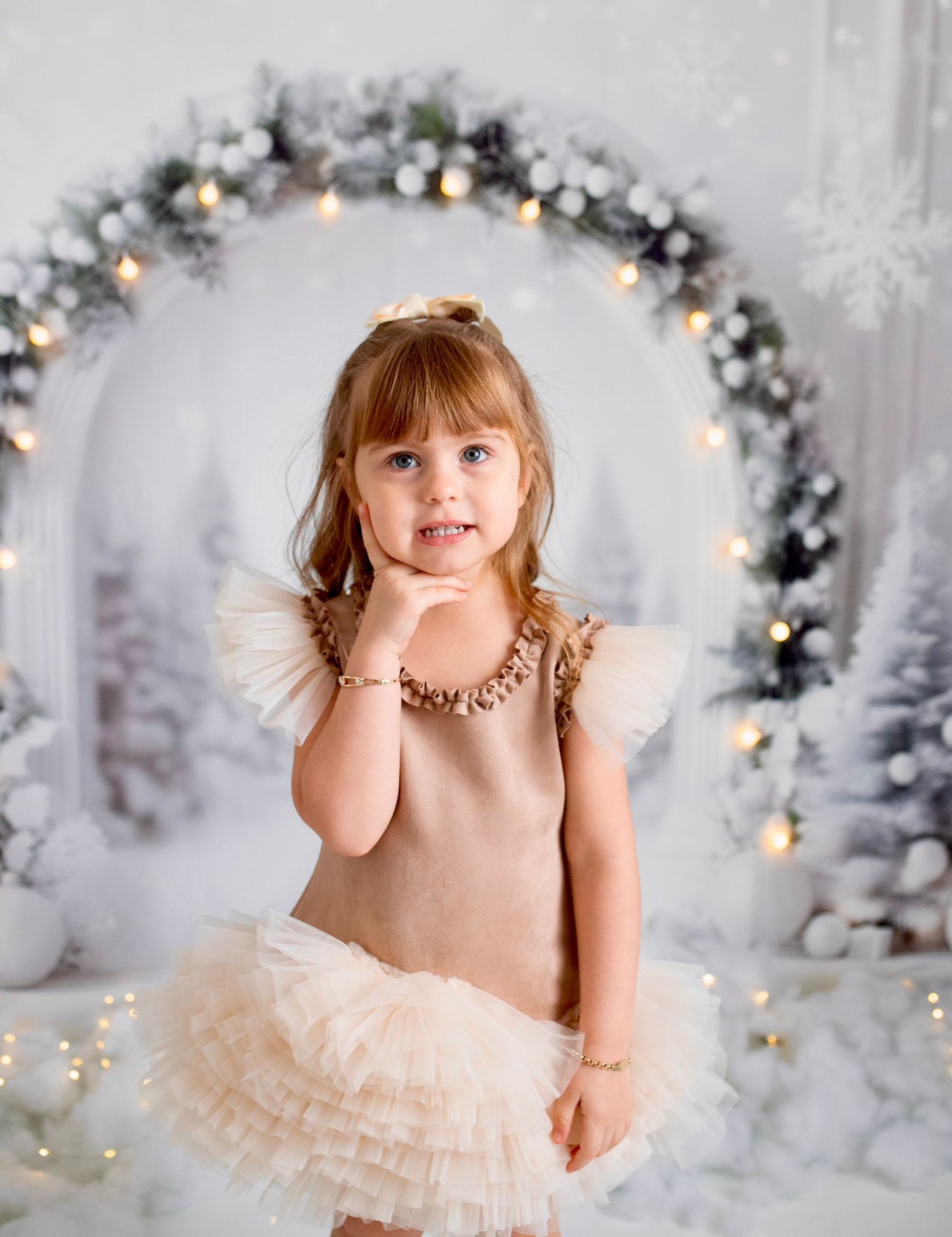 Süet Tütülü Kız Çocuk Elbisesi - ipeqakids