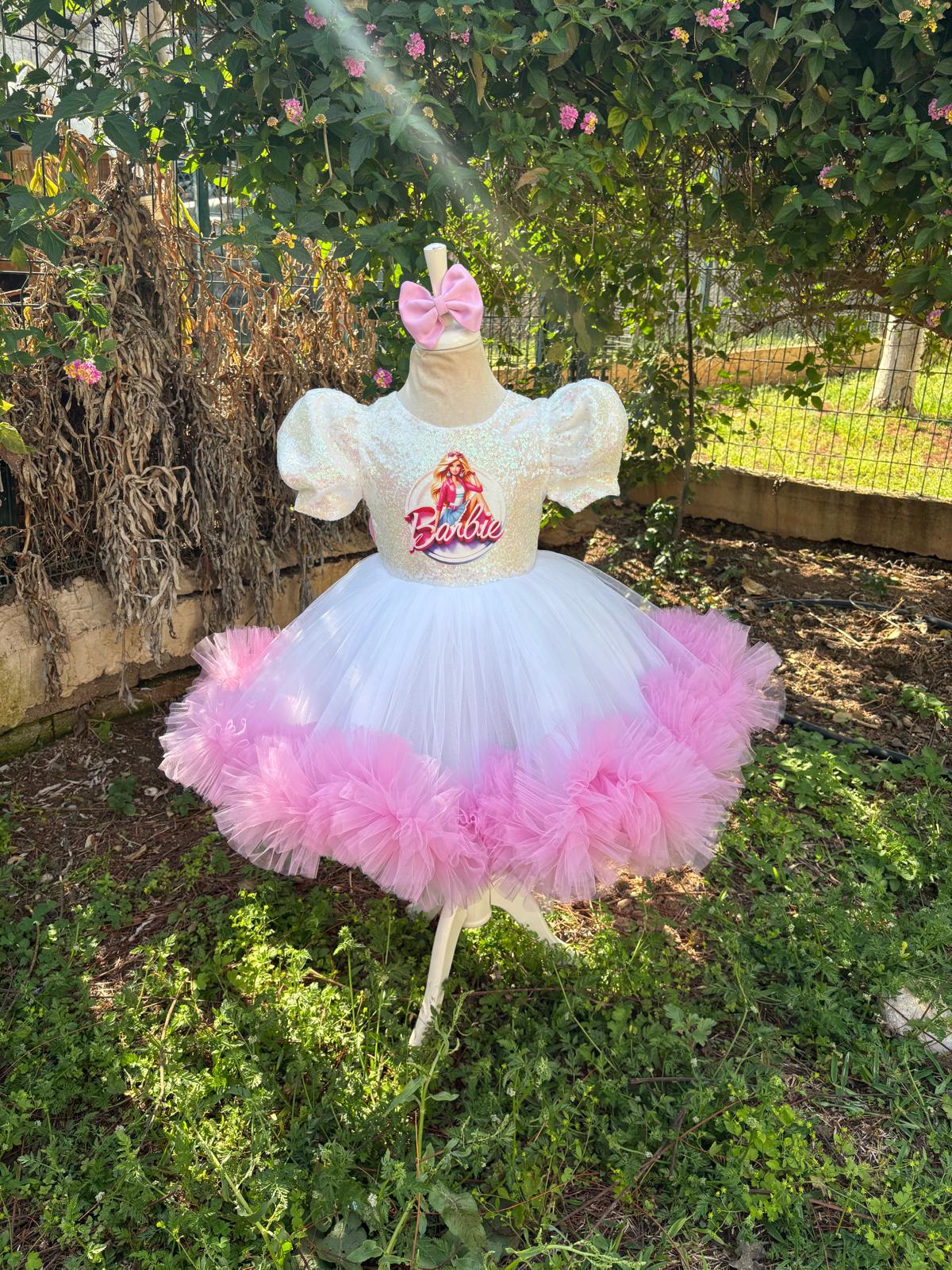 Barbie Kız Çocuk Abiye - Bebek Doğum Günü Elbisesi - ipeqakids
