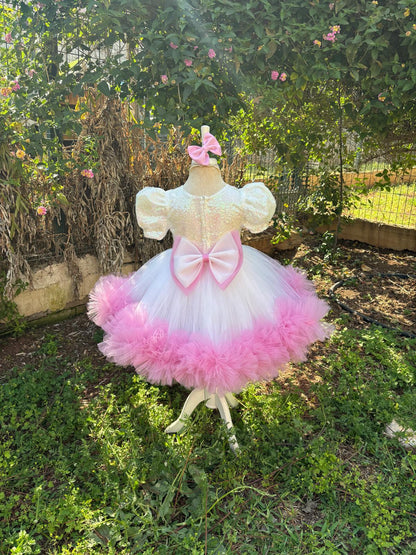 Barbie Kız Çocuk Abiye - Bebek Doğum Günü Elbisesi - ipeqakids