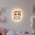 Masum Kedicik Led Işıklı Bebek Odası Ahşap Duvar Dekoru - Gece Lambası