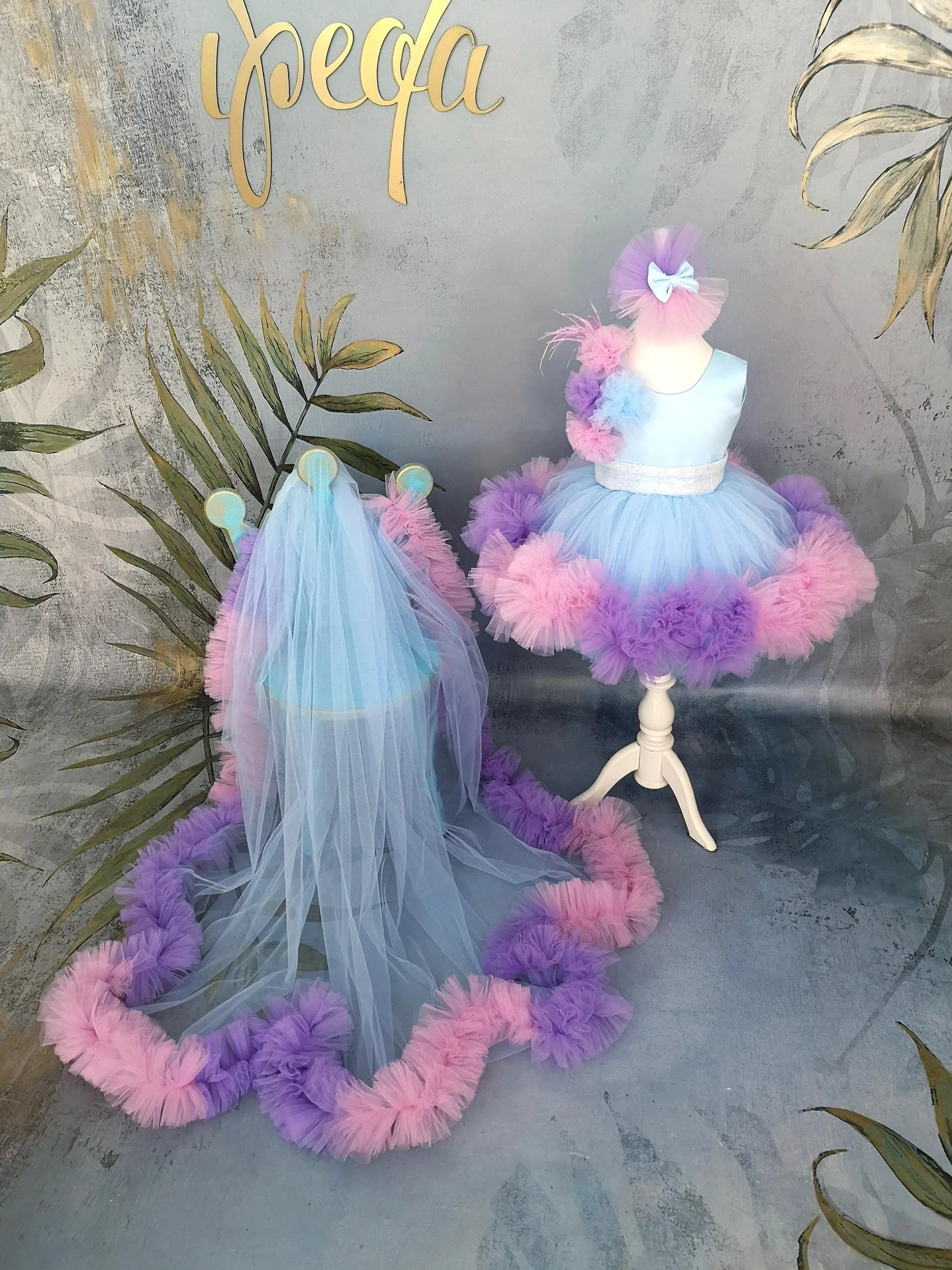 Deniz Kızı Konsept Kız Çocuk Elbisesi - Bebek Doğum Günü Abiye - İpeqakids