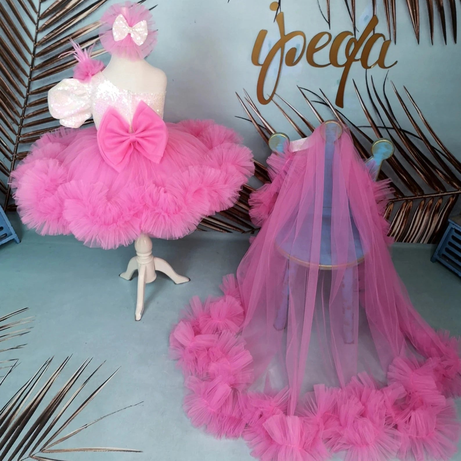 Şeker Pembe Kız Çocuk Elbisesi - Bebek Doğum Günü Abiye - İpeqakids – kız çocuk elbisesi