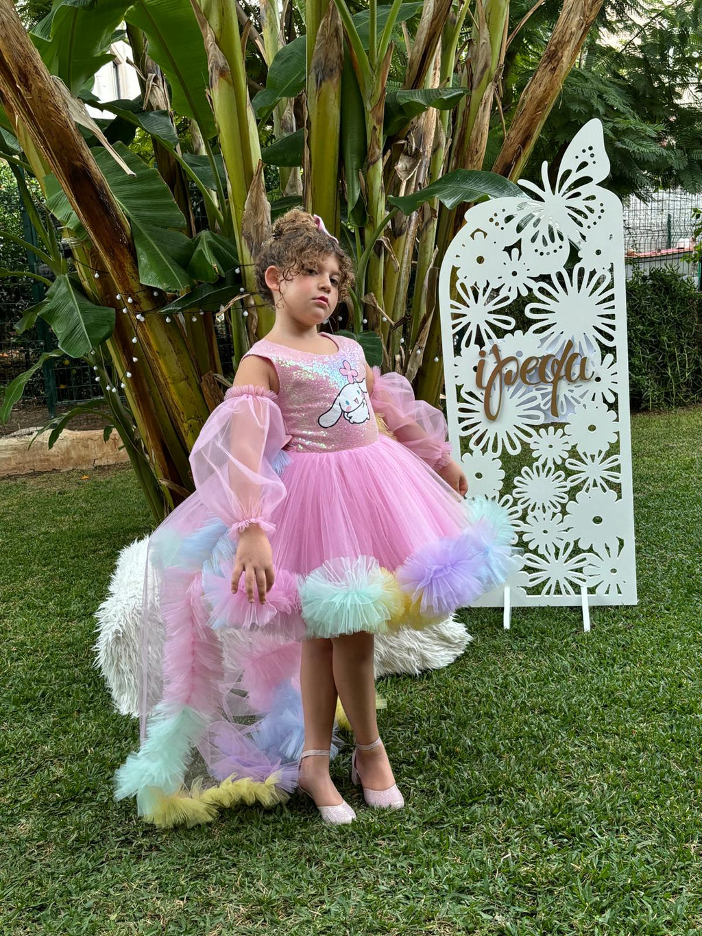 Cinnamoroll Temalı Kız Çocuk Abiye - Bebek Doğum Günü Elbisesi - ipeqakids – kız çocuk elbisesi