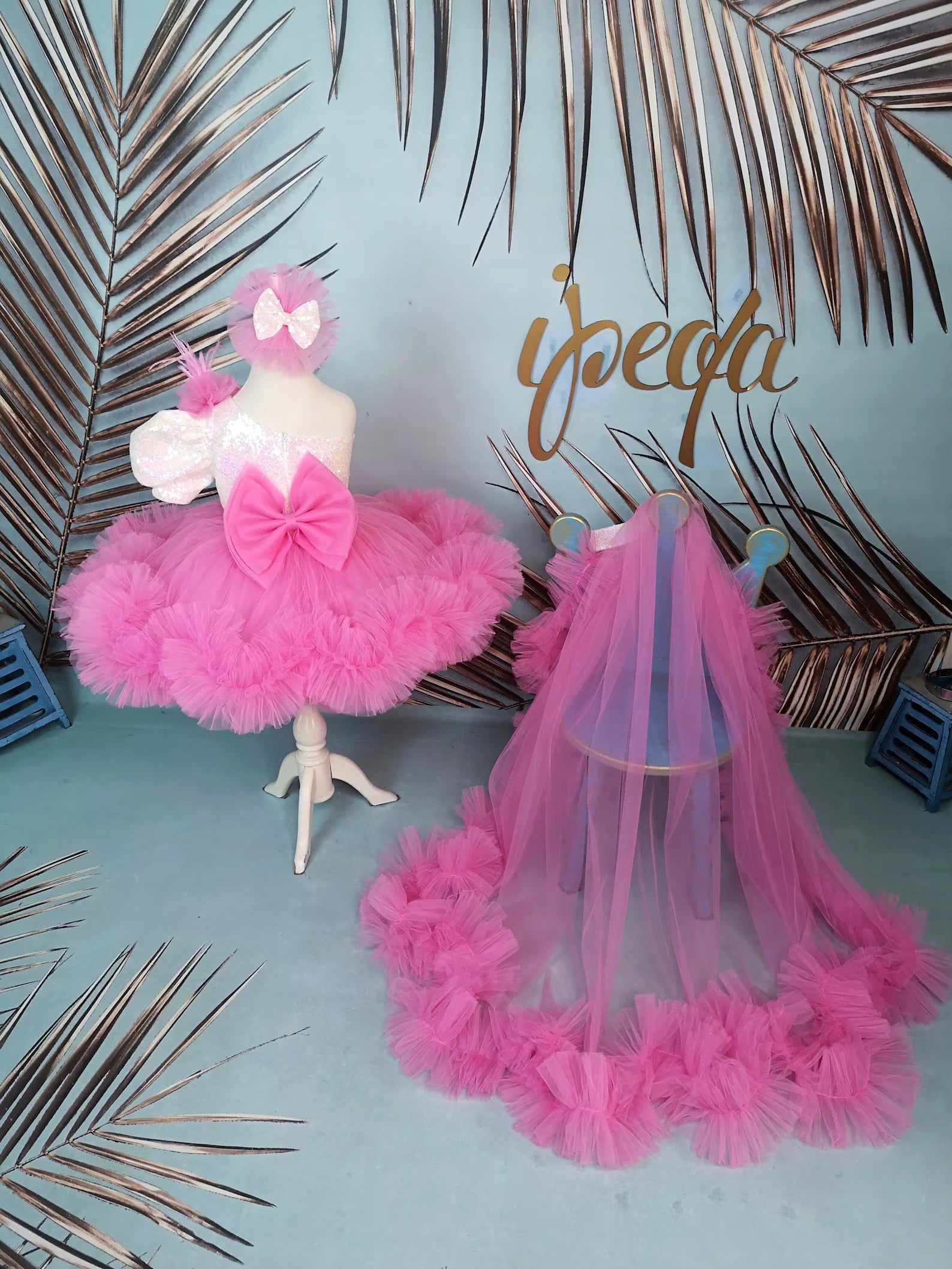 Şeker Pembe Kız Çocuk Elbisesi - Bebek Doğum Günü Abiye - İpeqakids – kız çocuk elbisesi