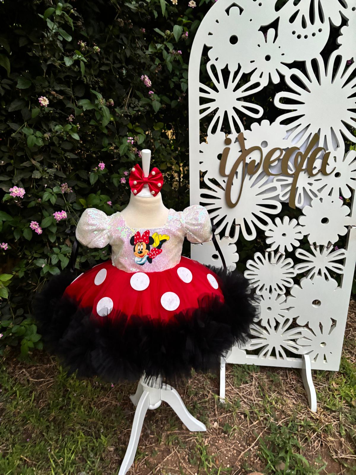 Minnie Mouse Kız Çocuk Kostümü - Bebek Doğum Günü Elbisesi - ipeqakids – kız çocuk elbisesi