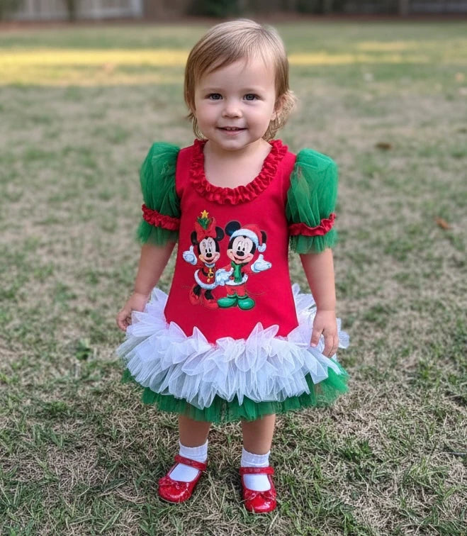 Yılbaşı Temalı Mİnnie Mouse Kız Çocuk Elbisesi - ipeqakids – kız çocuk elbisesi