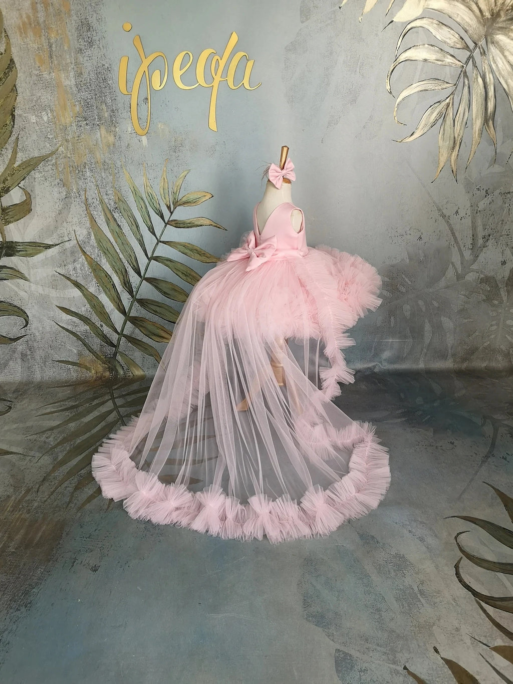 Pudra Pembe Kız Çocuk Abiye - ipeqakids – kız çocuk elbisesi