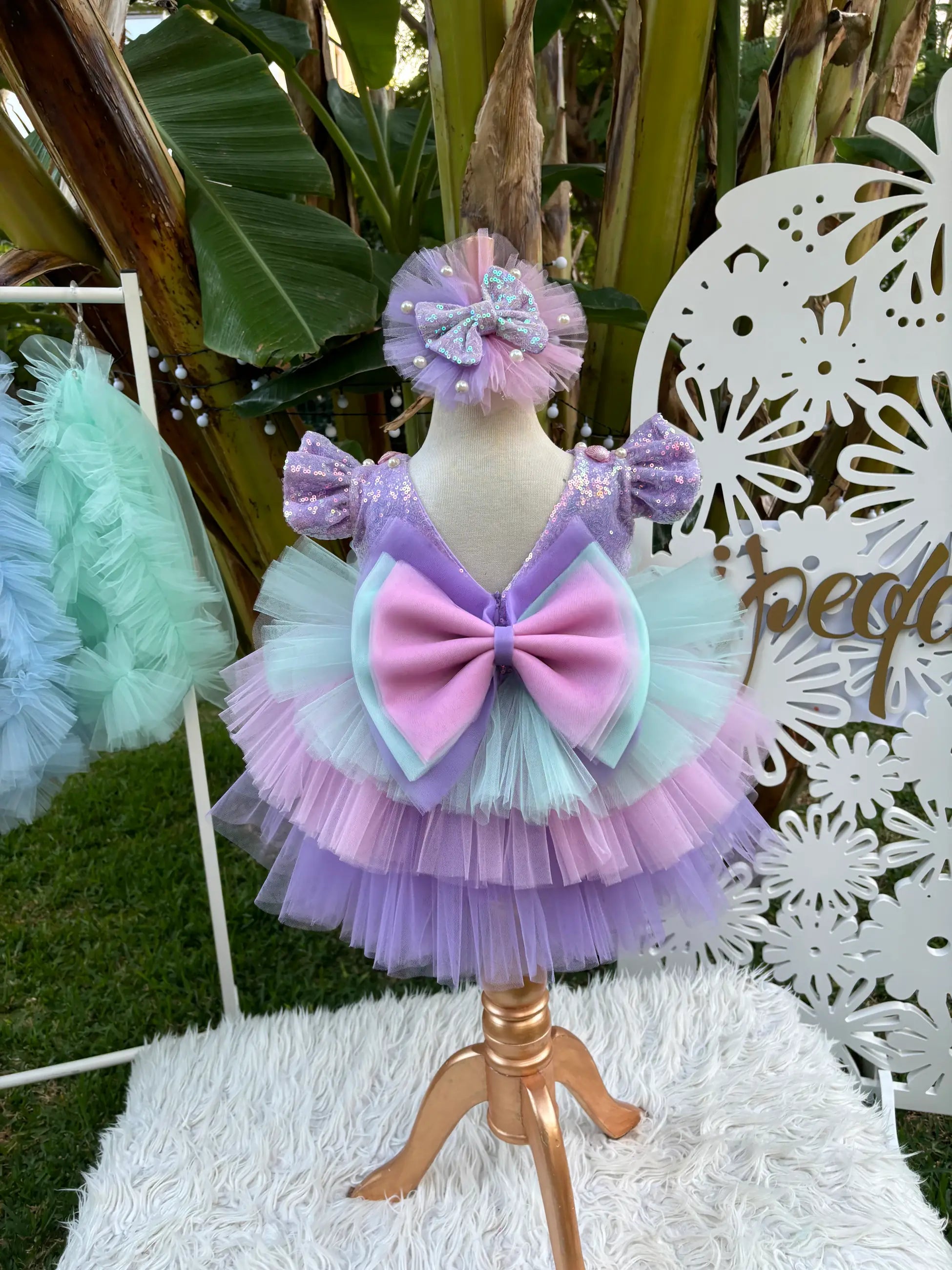 Deniz Kızı Temalı Kız Çocuk Abiye - Bebek Doğum Günü Elbisesi - ipeqakids – kız çocuk elbisesi