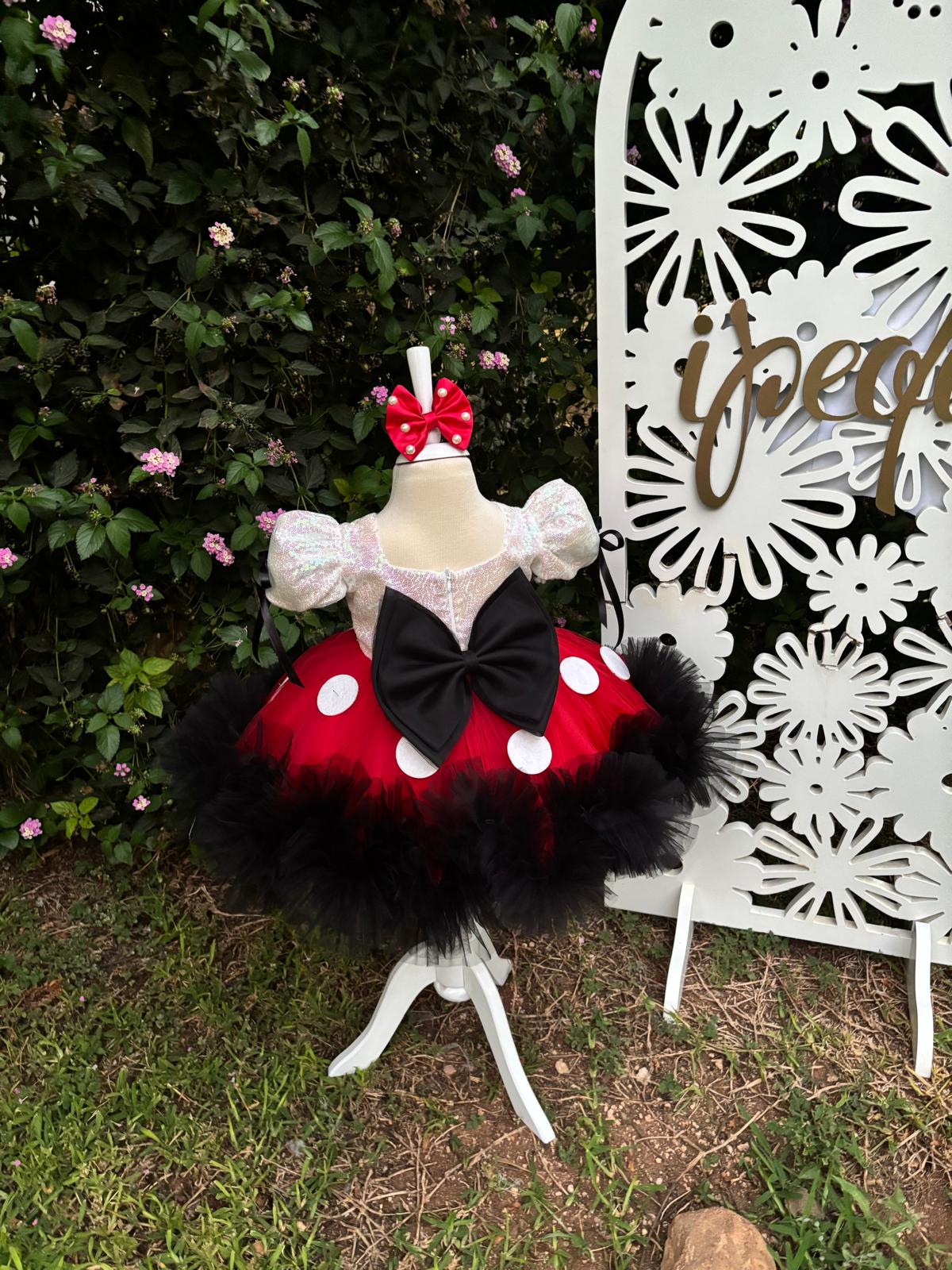 Minnie Mouse Kız Çocuk Kostümü - Bebek Doğum Günü Elbisesi - ipeqakids – kız çocuk elbisesi