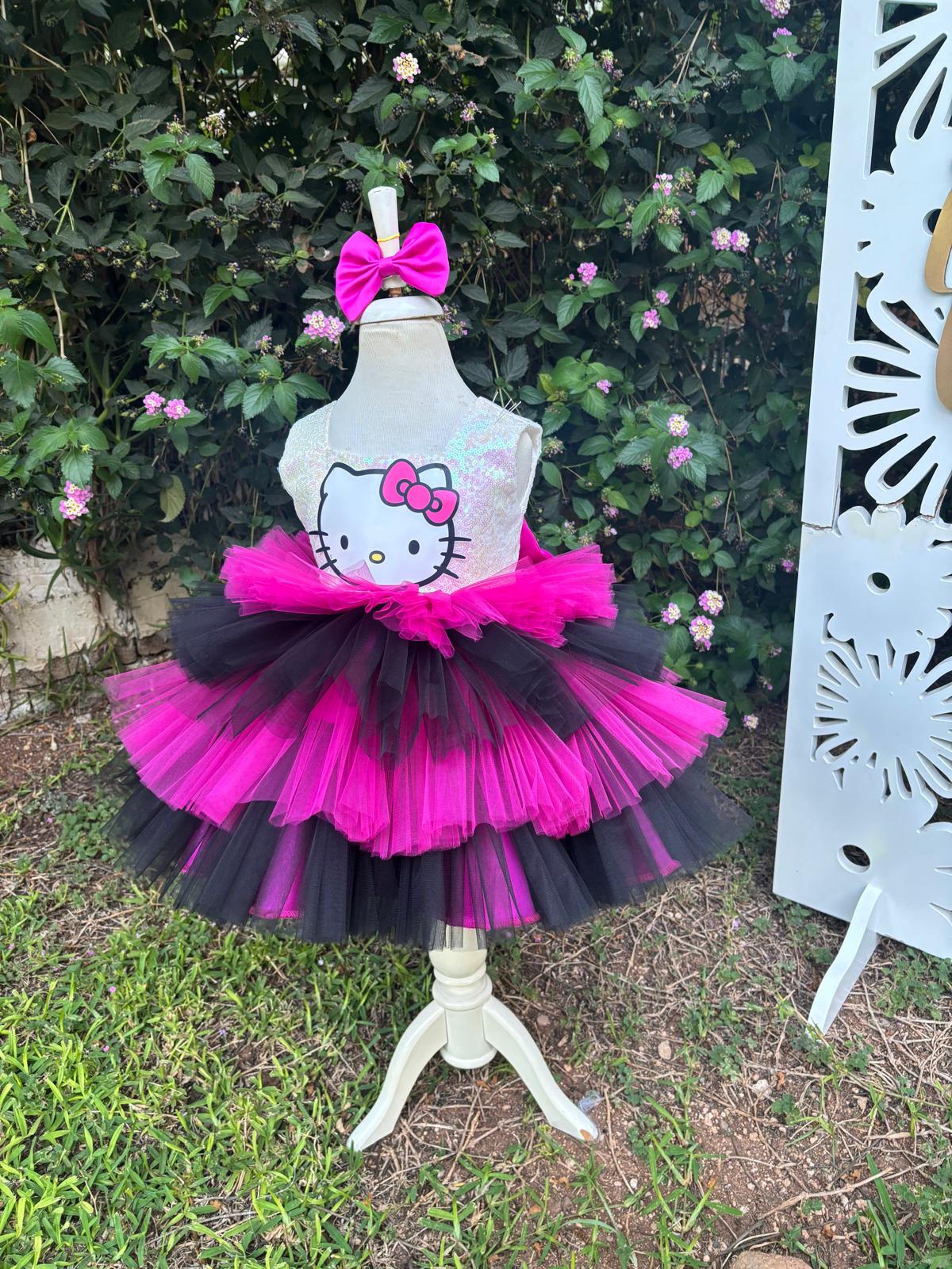 Hello Kitty Kız Çocuk Abiye - Bebek Doğum Günü Elbisesi - ipeqakids – kız çocuk elbisesi