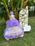 Lila Kelebekli Gipürlü Kız Çocuk Abiye - Bebek Parti Kostümü - ipeqakids – kız çocuk elbisesi
