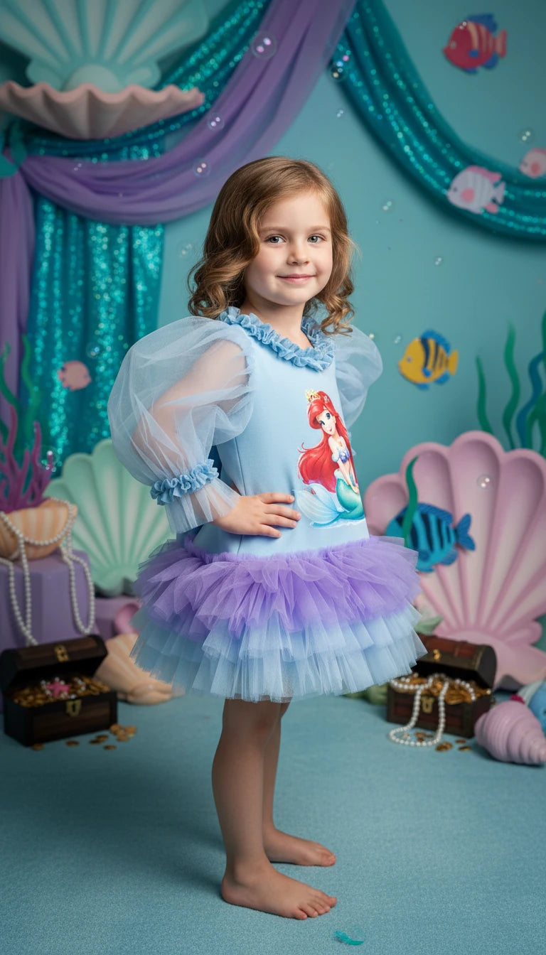 Ariel Denizkızı Kız Çocuk Elbisesi - ipeqakids – kız çocuk elbisesi