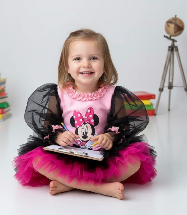 Pembe Mİnnie Mouse Kız Çocuk Elbisesi - ipeqakids – kız çocuk elbisesi