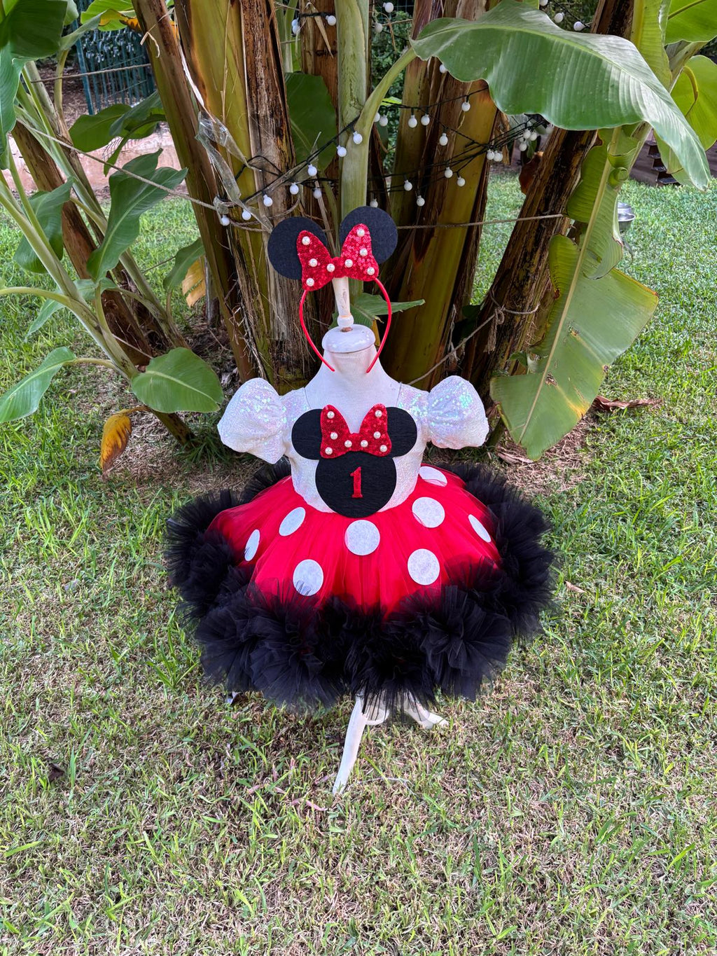 Kız Çocuk Minnie Mickey Mouse Kostümü TAÇ DAHİL- Çocuk Abiye Elbise -ipeqakids – kız çocuk elbisesi