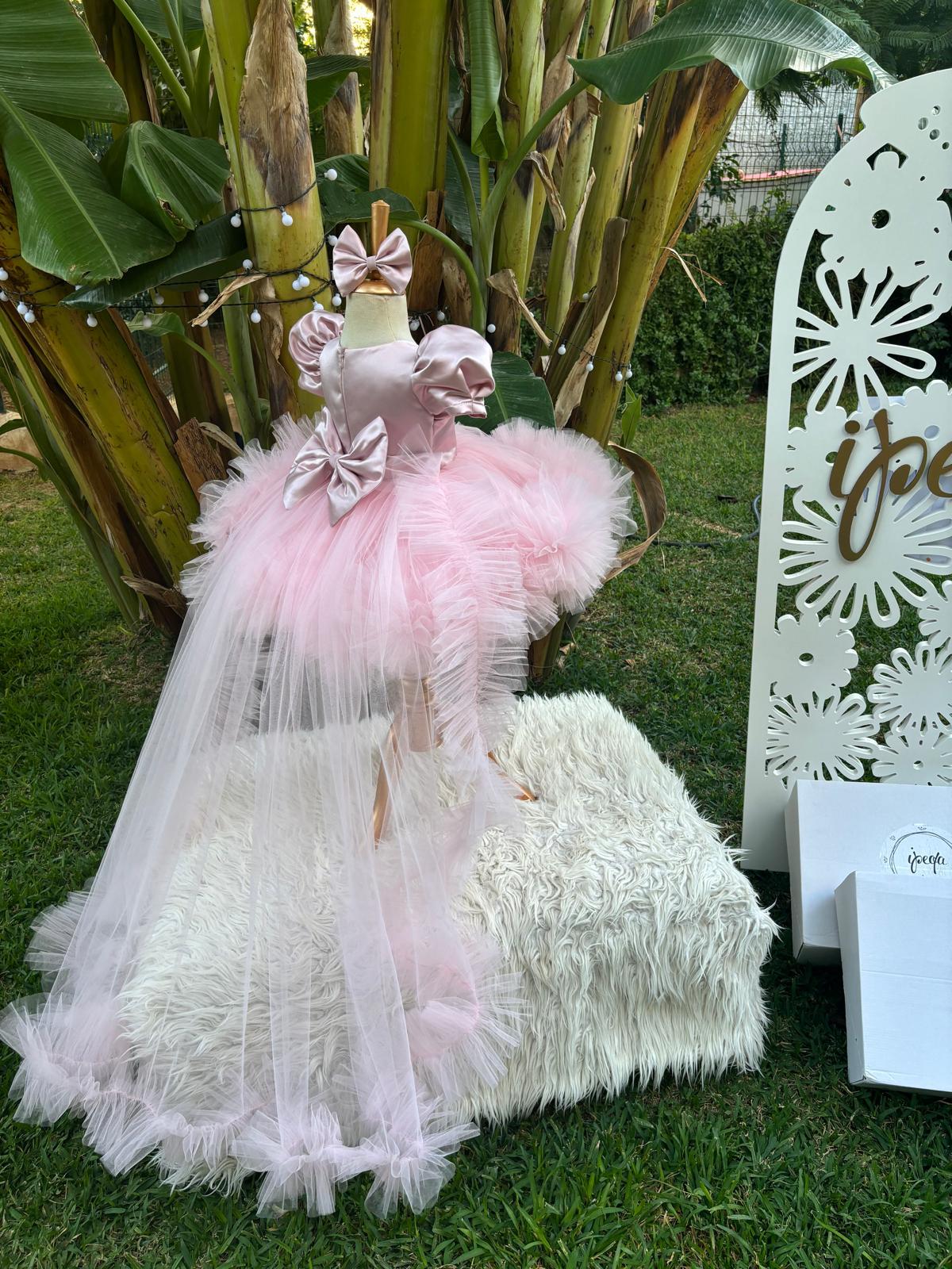 Pudra Pembe Kız Çocuk Abiye - Bebek Doğum Günü Elbisesi - ipeqakids – kız çocuk elbisesi