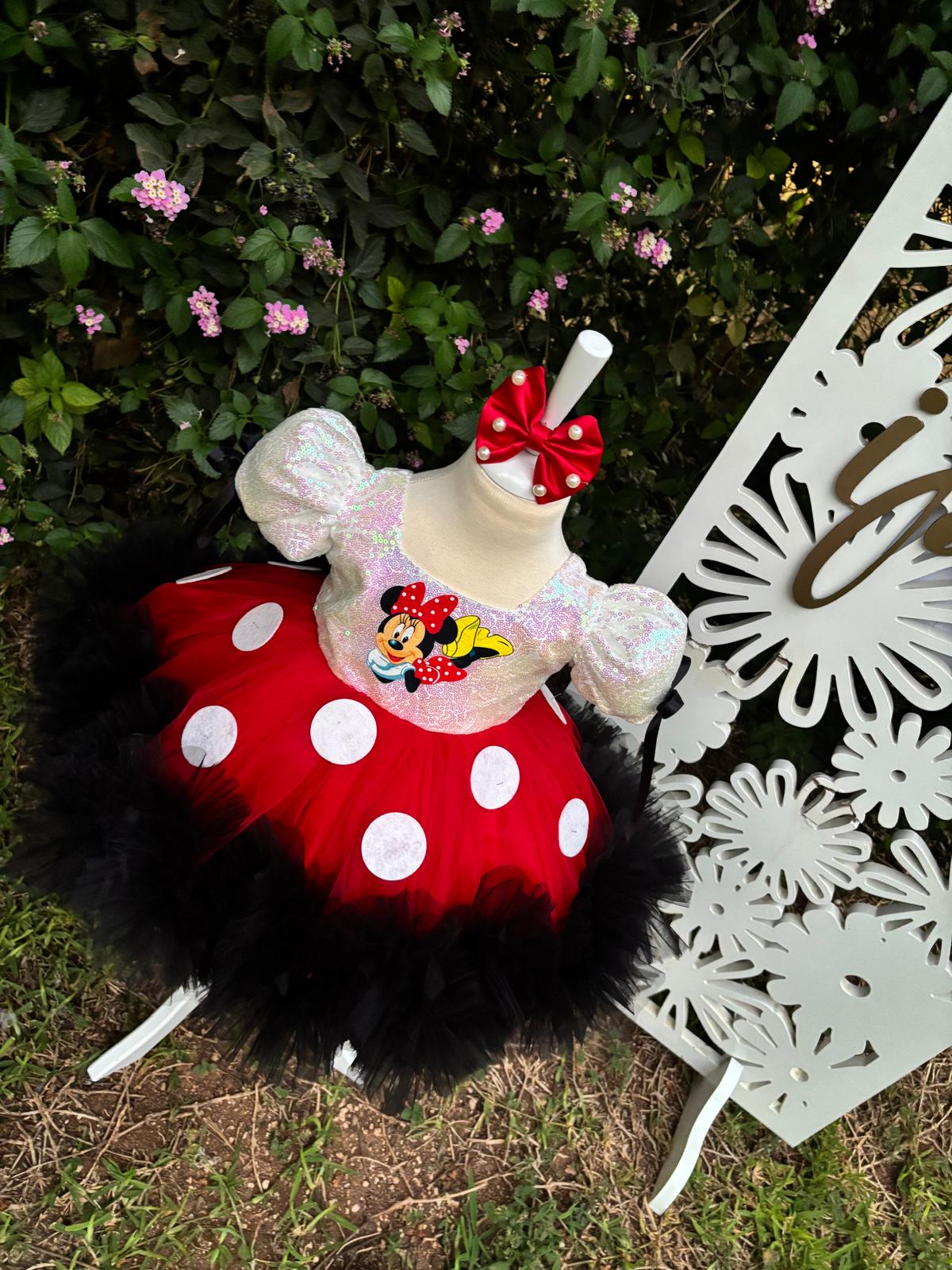 Minnie Mouse Kız Çocuk Kostümü - Bebek Doğum Günü Elbisesi - ipeqakids – kız çocuk elbisesi