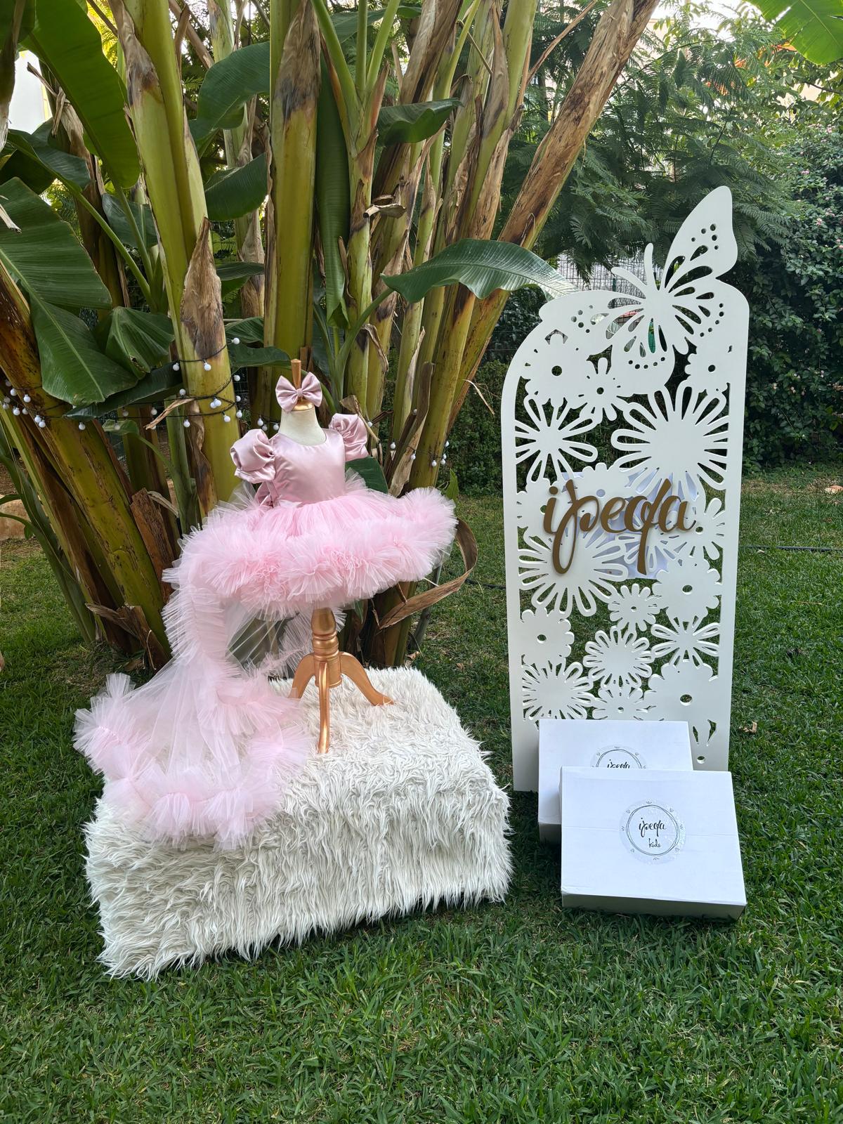 Pudra Pembe Kız Çocuk Abiye - Bebek Doğum Günü Elbisesi - ipeqakids – kız çocuk elbisesi