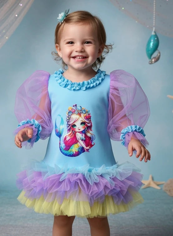 Denizkızı Temalı Kız Çocuk Elbisesi - ipeqakids – kız çocuk elbisesi