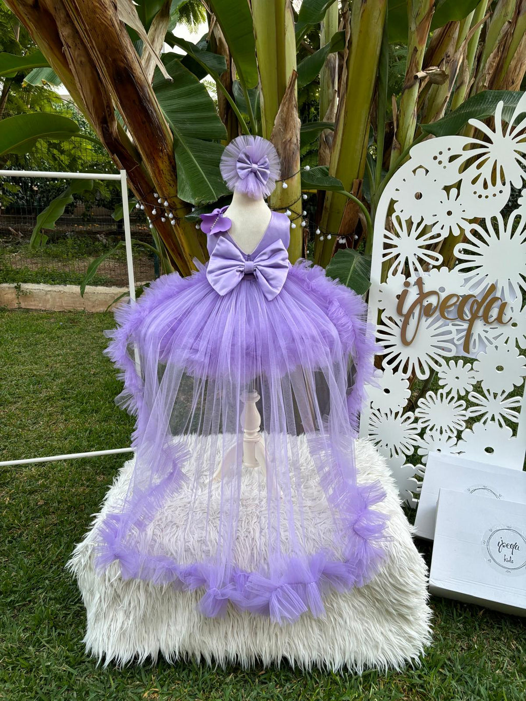 Lila Kelebekli Kız Çocuk Abiye - Bebek Doğum Günü Elbisesi - ipeqakids – kız çocuk elbisesi