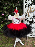 Kırmızı Hello Kitty Kız Çocuk Abiye - Bebek Doğum Günü Elbisesi - ipeqakids – kız çocuk elbisesi