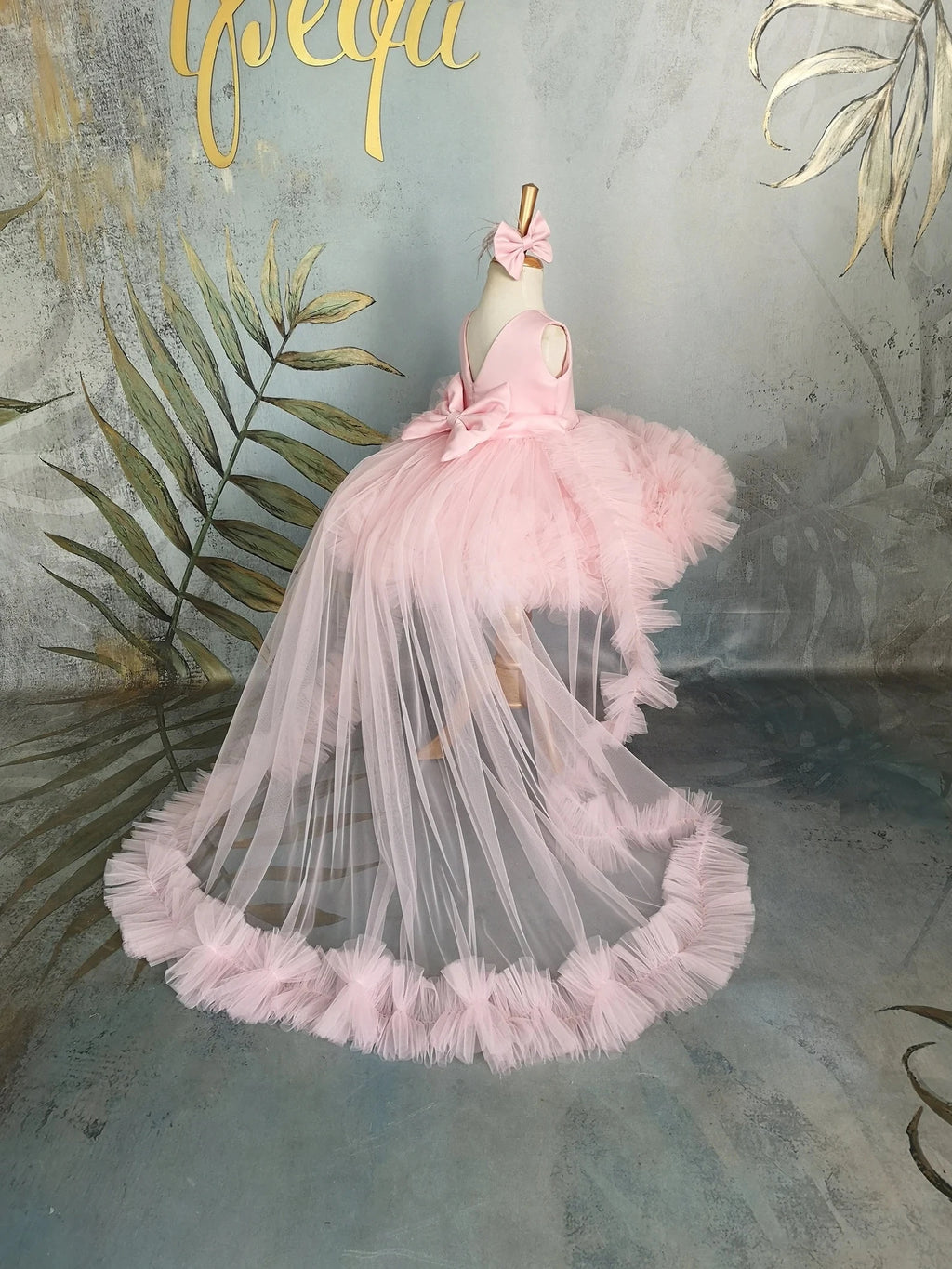 Pudra Pembe Kız Çocuk Abiye - ipeqakids – kız çocuk elbisesi