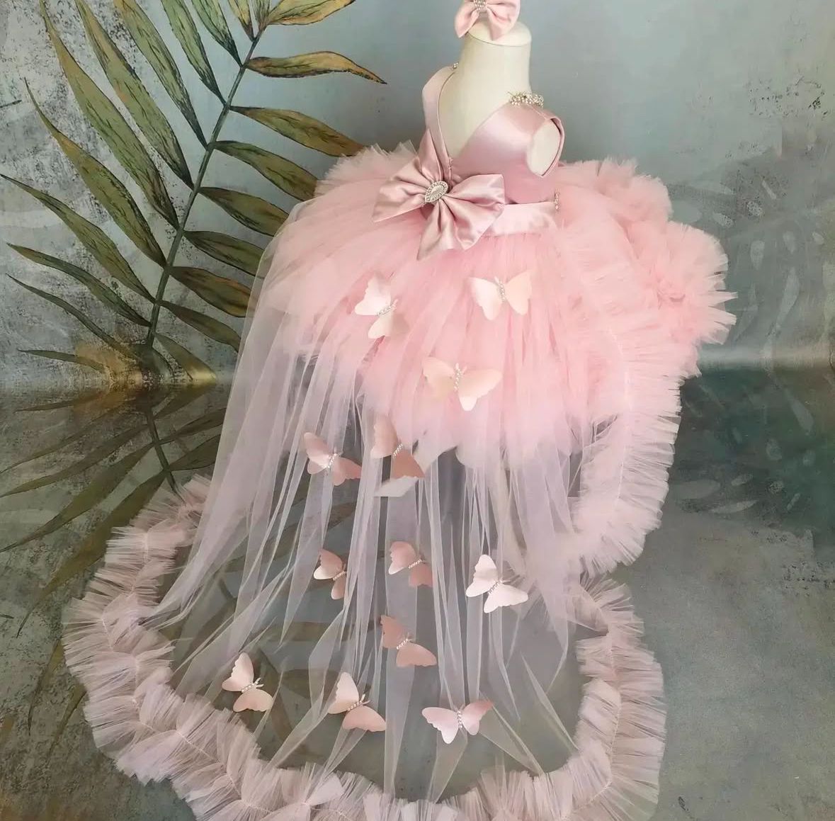 Pudra Kristalli Kız Çocuk Abiye kolsuz - ipeqakids – kız çocuk elbisesi