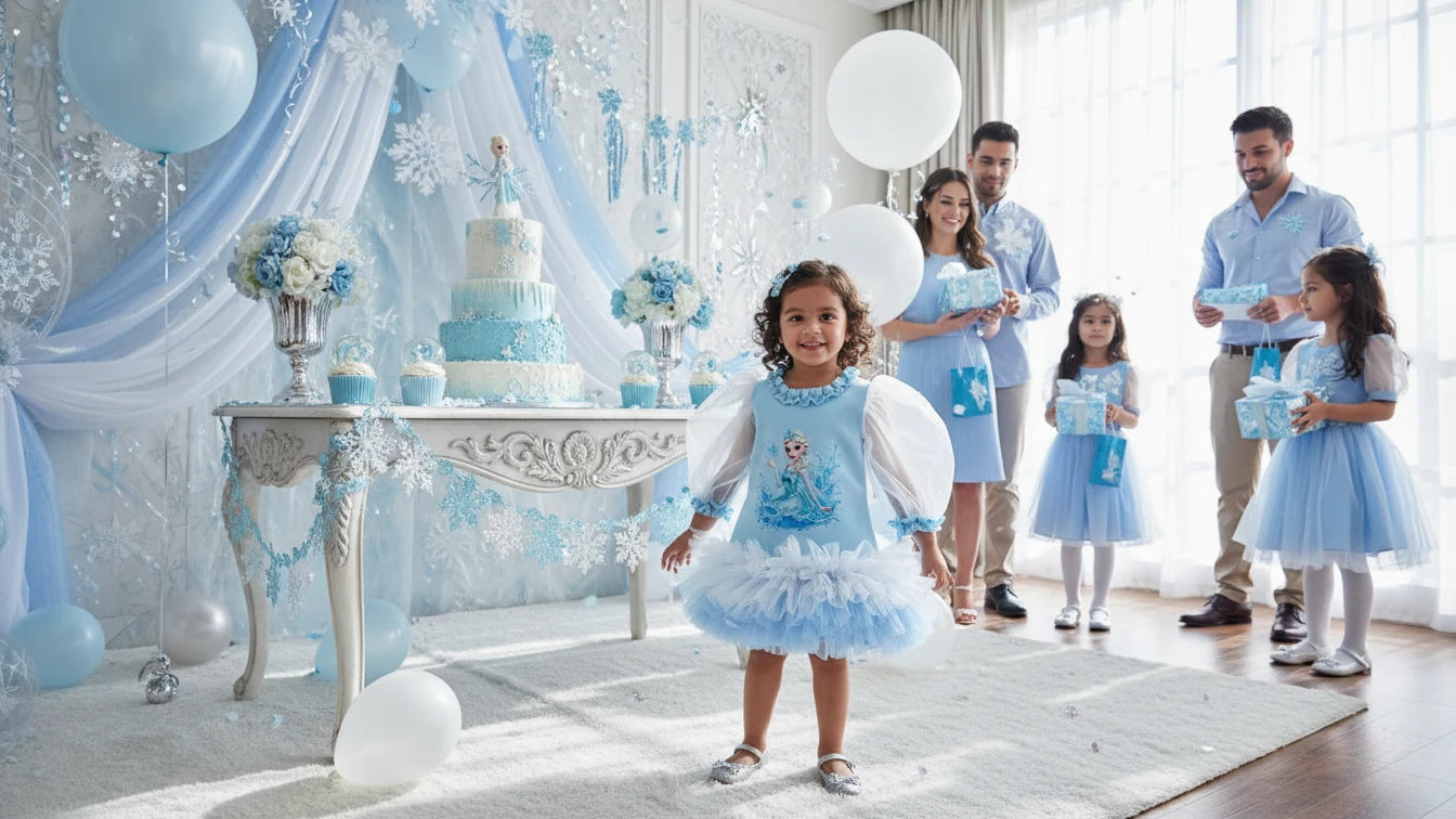 Elsa Temalı Kız Çocuk Elbisesi - ipeqakids – kız çocuk elbisesi