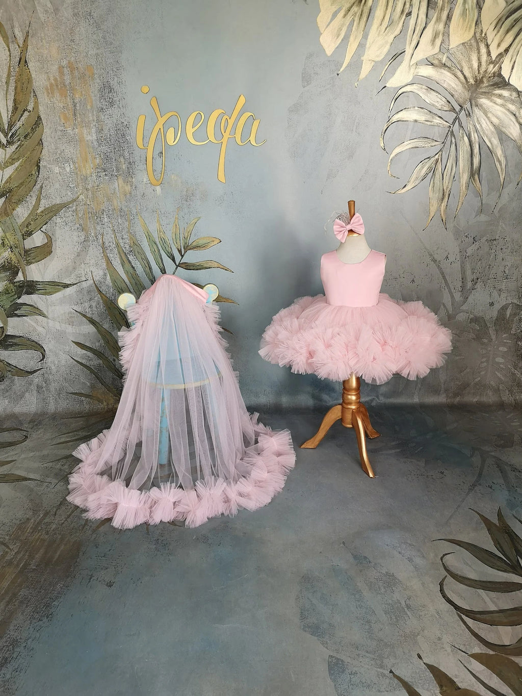 Pudra Pembe Kız Çocuk Abiye - ipeqakids – kız çocuk elbisesi