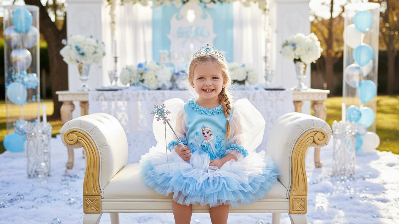 Elsa Temalı Kız Çocuk Elbisesi - ipeqakids – kız çocuk elbisesi