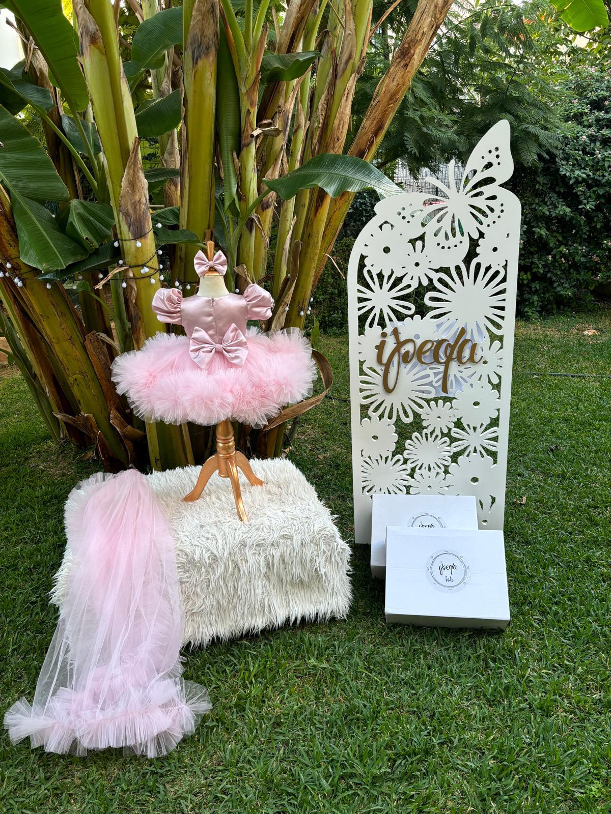 Pudra Pembe Kız Çocuk Abiye - Bebek Doğum Günü Elbisesi - ipeqakids – kız çocuk elbisesi