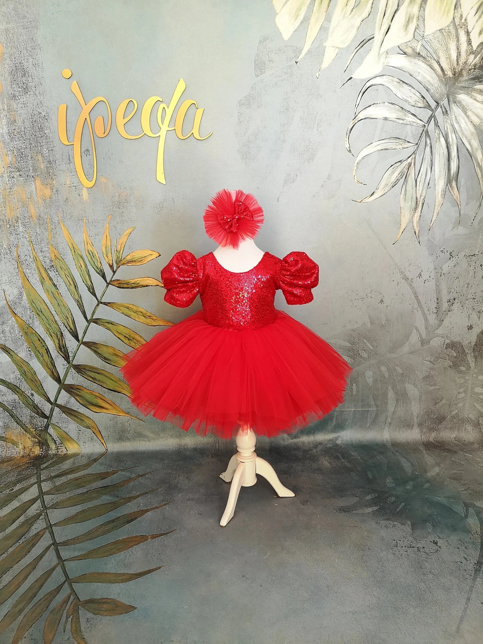 Kırmızı Yılbaşı Kız Çocuk Elbisesi - ipeqakids – kız çocuk elbisesi