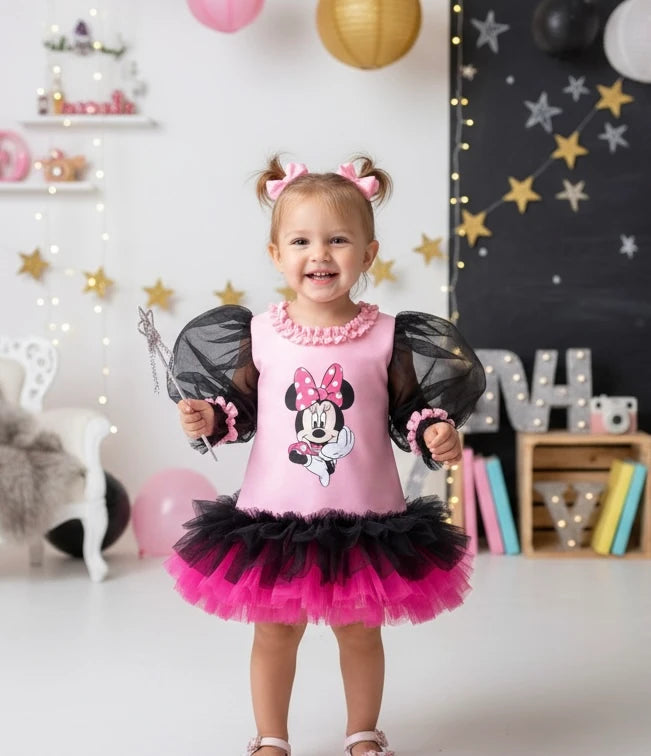 Pembe Mİnnie Mouse Kız Çocuk Elbisesi - ipeqakids – kız çocuk elbisesi