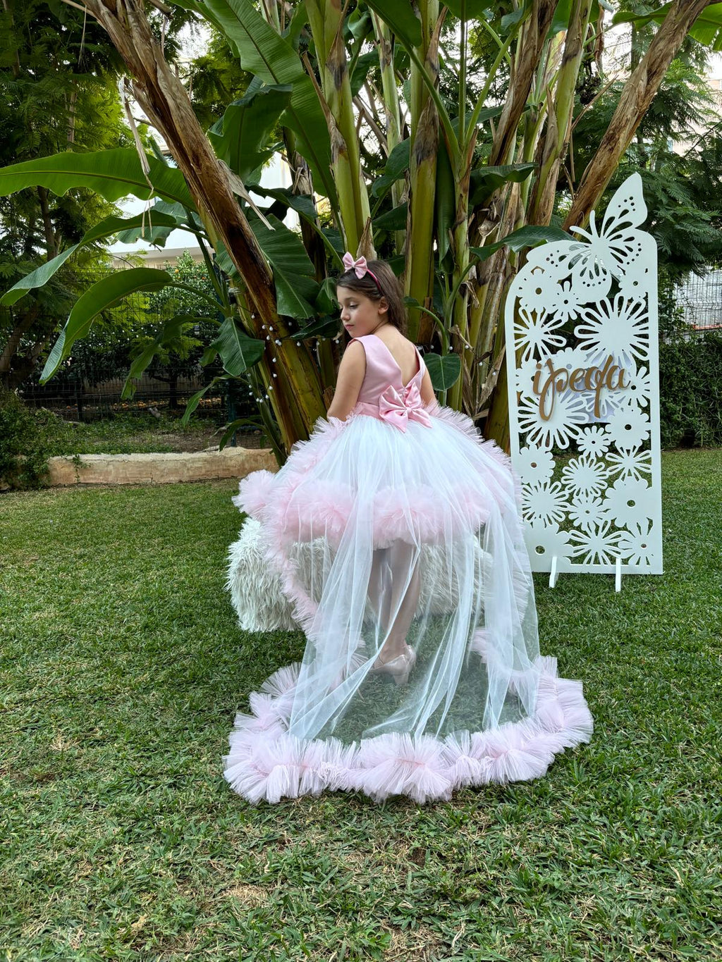 Barbie Temalı Kız Çocuk Abiye - Bebek Doğum Günü Elbisesi - ipeqakids – kız çocuk elbisesi