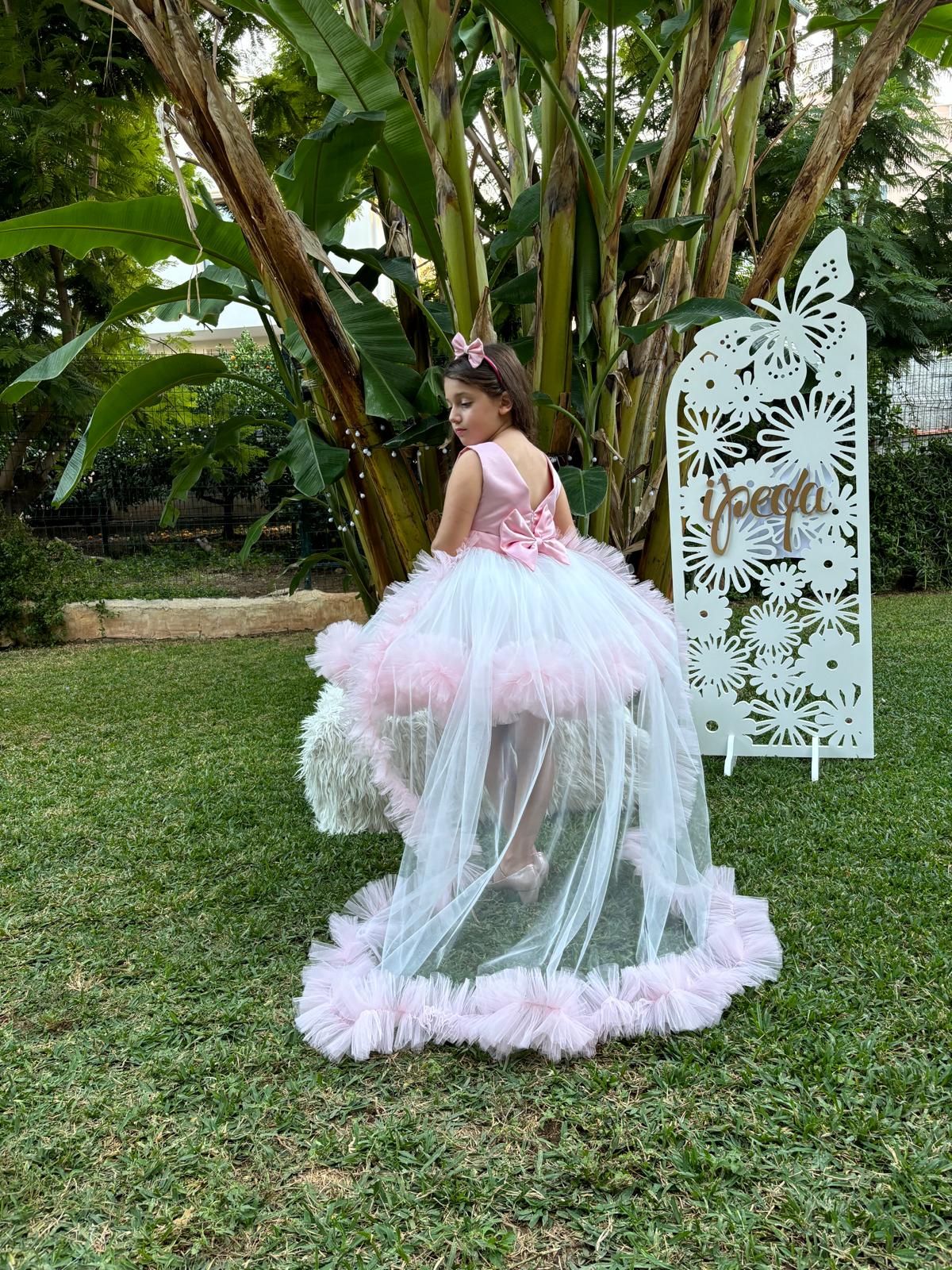 Barbie Temalı Kız Çocuk Abiye - Bebek Doğum Günü Elbisesi - ipeqakids – kız çocuk elbisesi