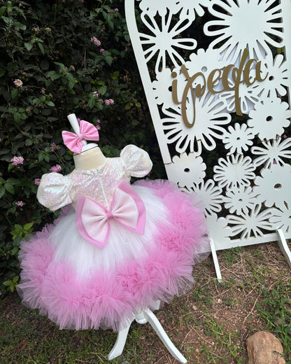 Pembe Cinnamoroll Kız Çocuk Abiye - Bebek Doğum Günü Elbisesi - ipeqakids – kız çocuk elbisesi