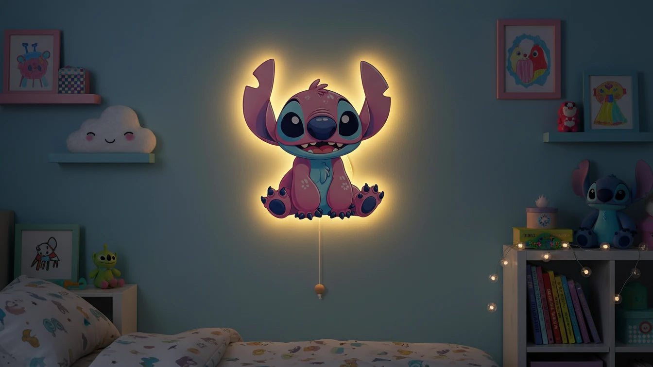 Lilo Led Işıklı Bebek Odası Ahşap Duvar Dekoru - Gece Lambası – kız çocuk elbisesi