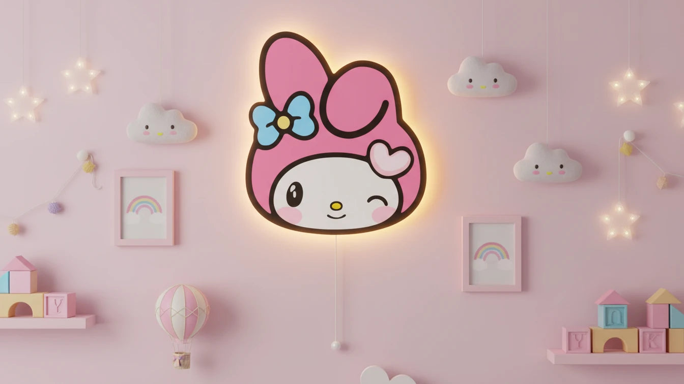 Melody Pilli Led Işıklı Bebek Odası Ahşap Duvar Dekoru - Gece Lambası – kız çocuk elbisesi
