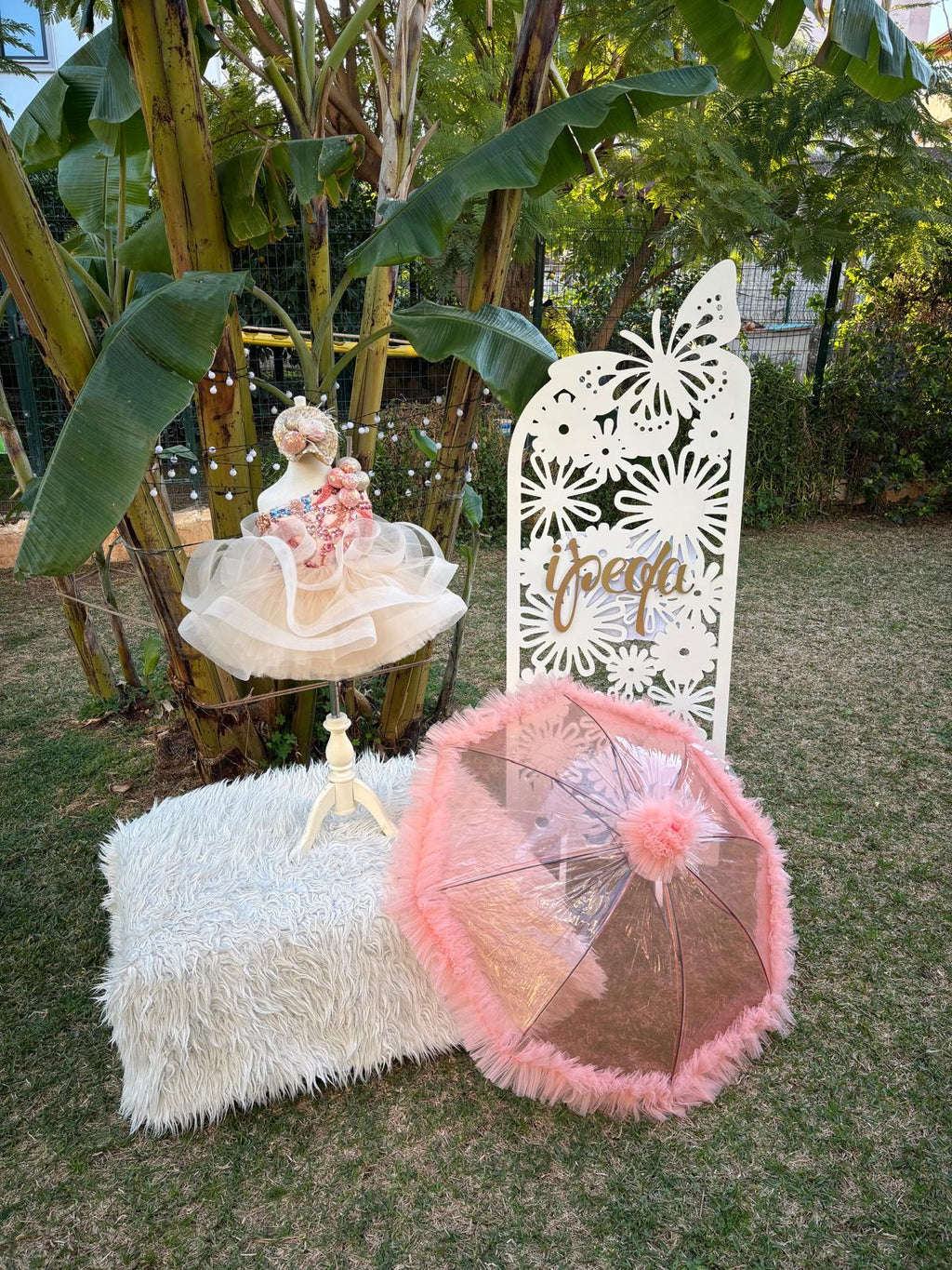 Somon Ponponlu Kız Çocuk Abiye - Bebek Parti Kostümü - ipeqakids – kız çocuk elbisesi