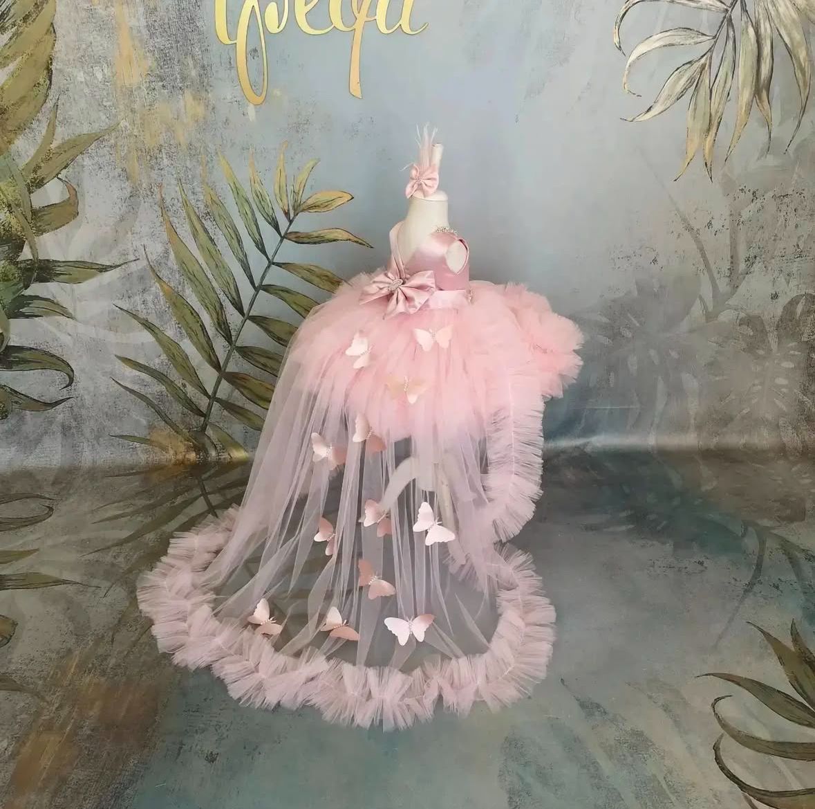 Pudra Kristalli Kız Çocuk Abiye kolsuz - ipeqakids – kız çocuk elbisesi