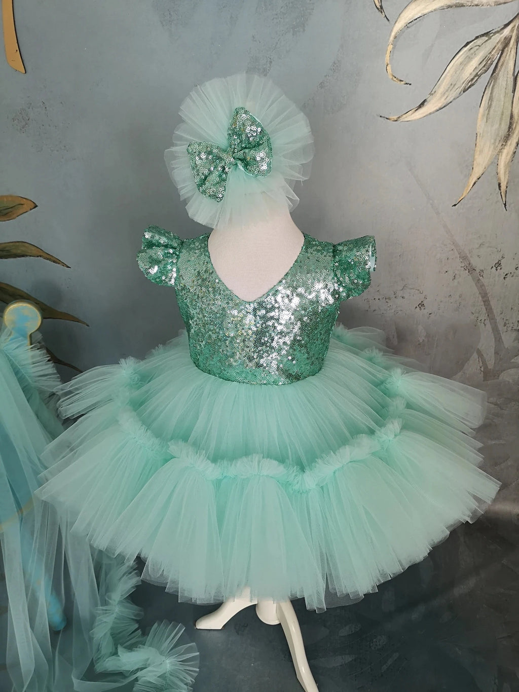 Mint Yeşili Kız Çocuk Abiye - İpeqakids – kız çocuk elbisesi