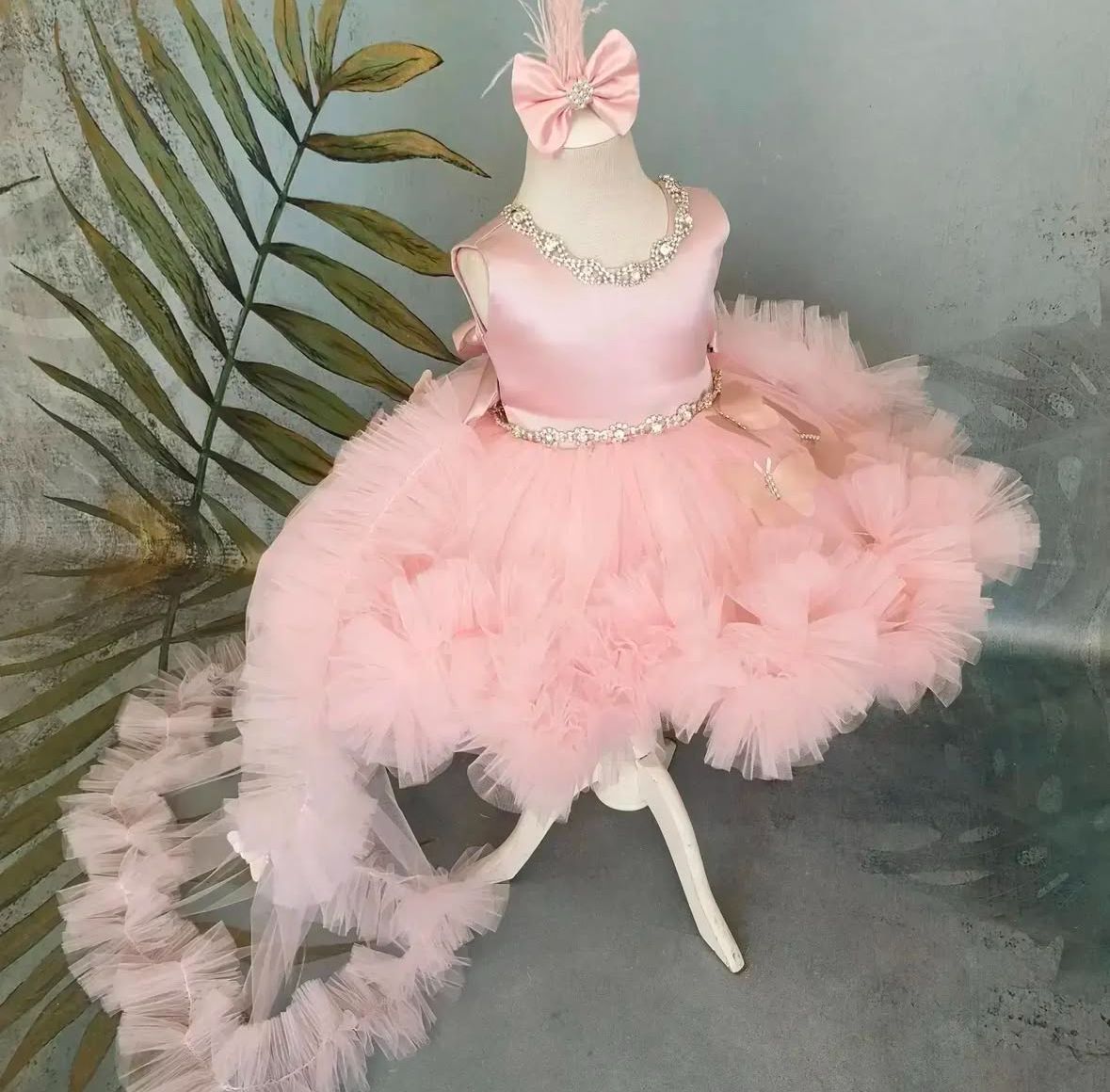 Pudra Kristalli Kız Çocuk Abiye kolsuz - ipeqakids – kız çocuk elbisesi