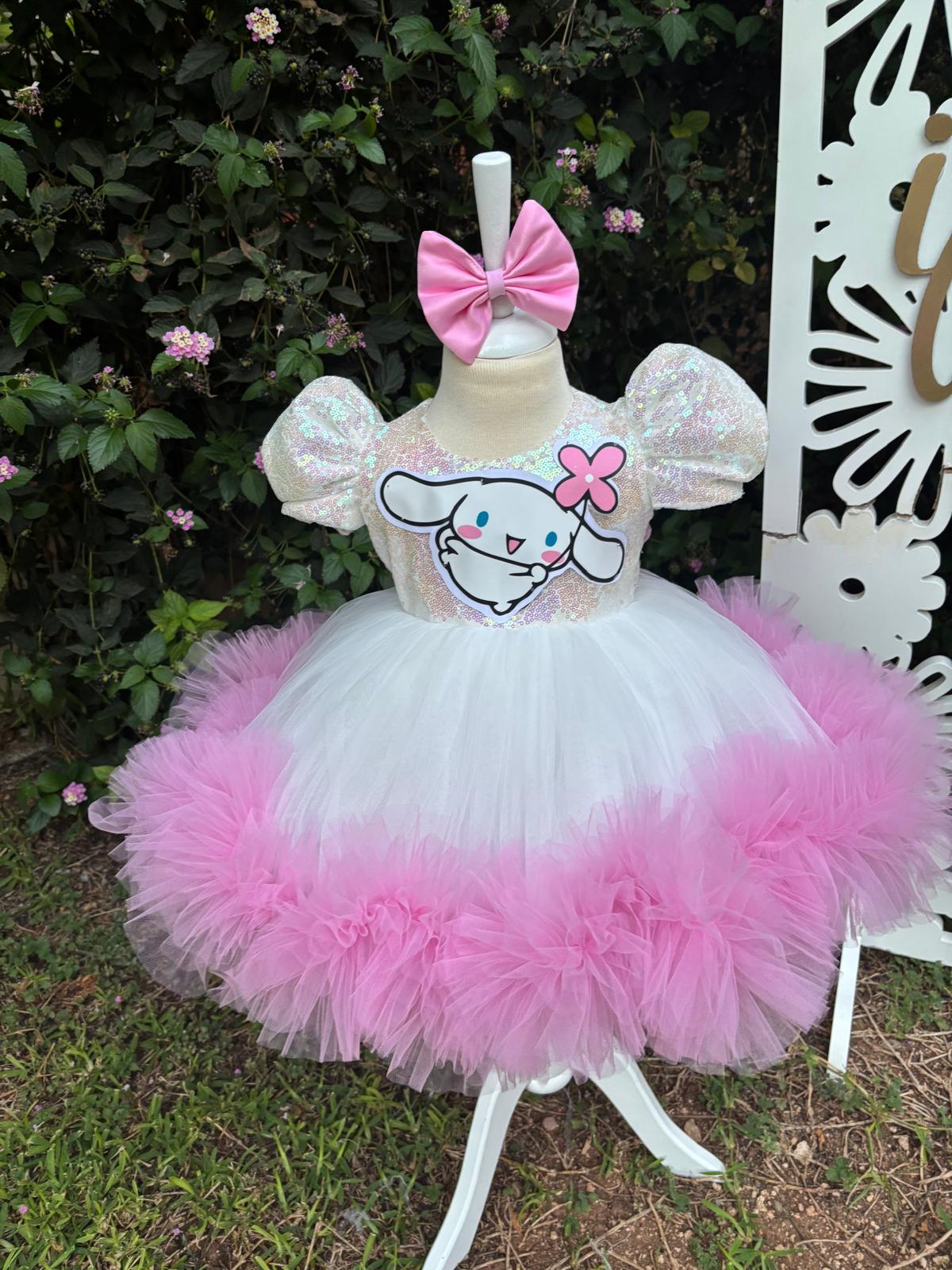 Pembe Cinnamoroll Kız Çocuk Abiye - Bebek Doğum Günü Elbisesi - ipeqakids – kız çocuk elbisesi