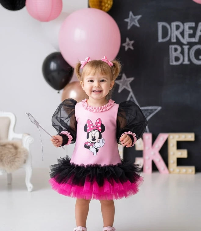 Pembe Mİnnie Mouse Kız Çocuk Elbisesi - ipeqakids – kız çocuk elbisesi