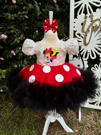 Minnie Mouse Kız Çocuk Kostümü - Bebek Doğum Günü Elbisesi - ipeqakids – kız çocuk elbisesi