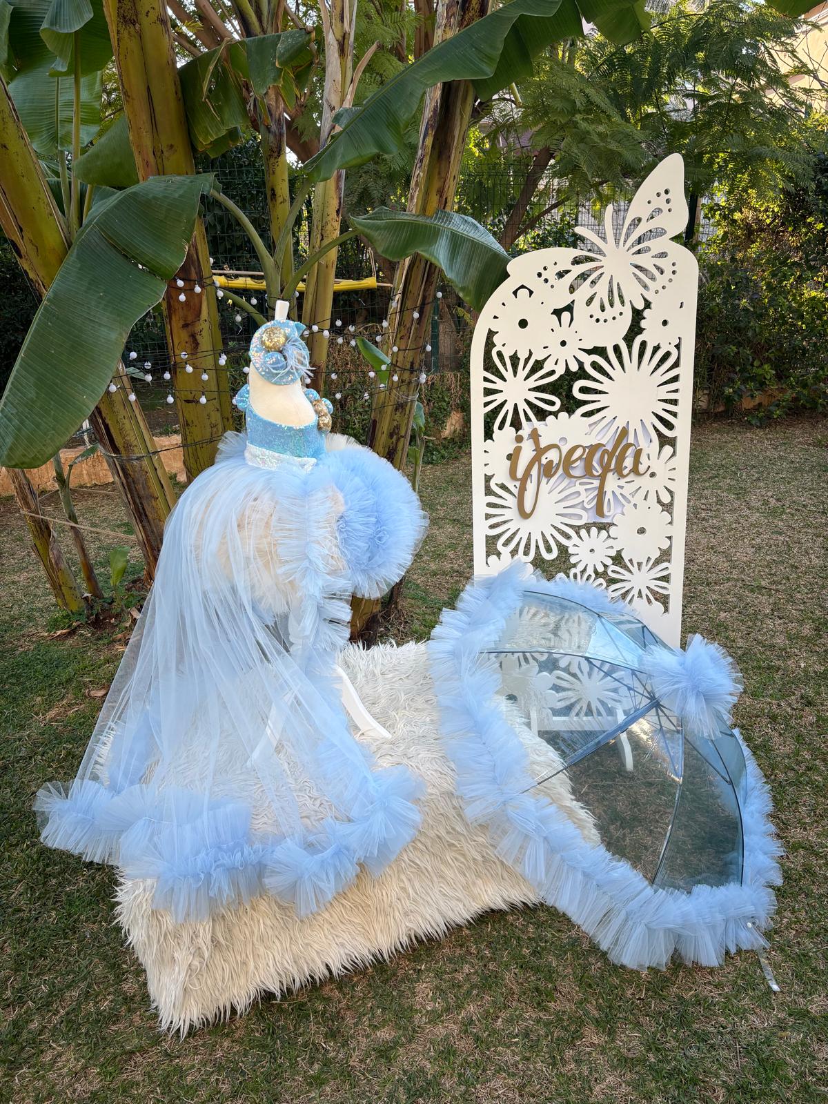 Bebe Mavi Bej Kız Çocuk Abiye - Bebek Parti Kostümü - ipeqakids – kız çocuk elbisesi