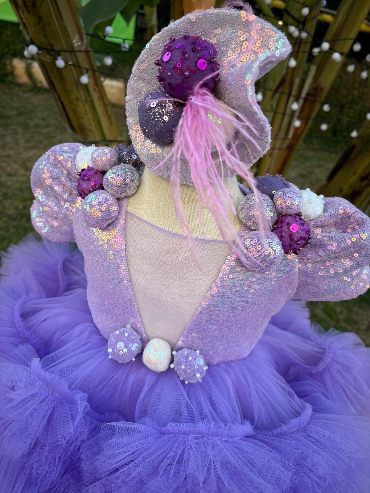 Mor Tütülü Kız Çocuk Abiye - Bebek Parti Kostümü - ipeqakids – kız çocuk elbisesi